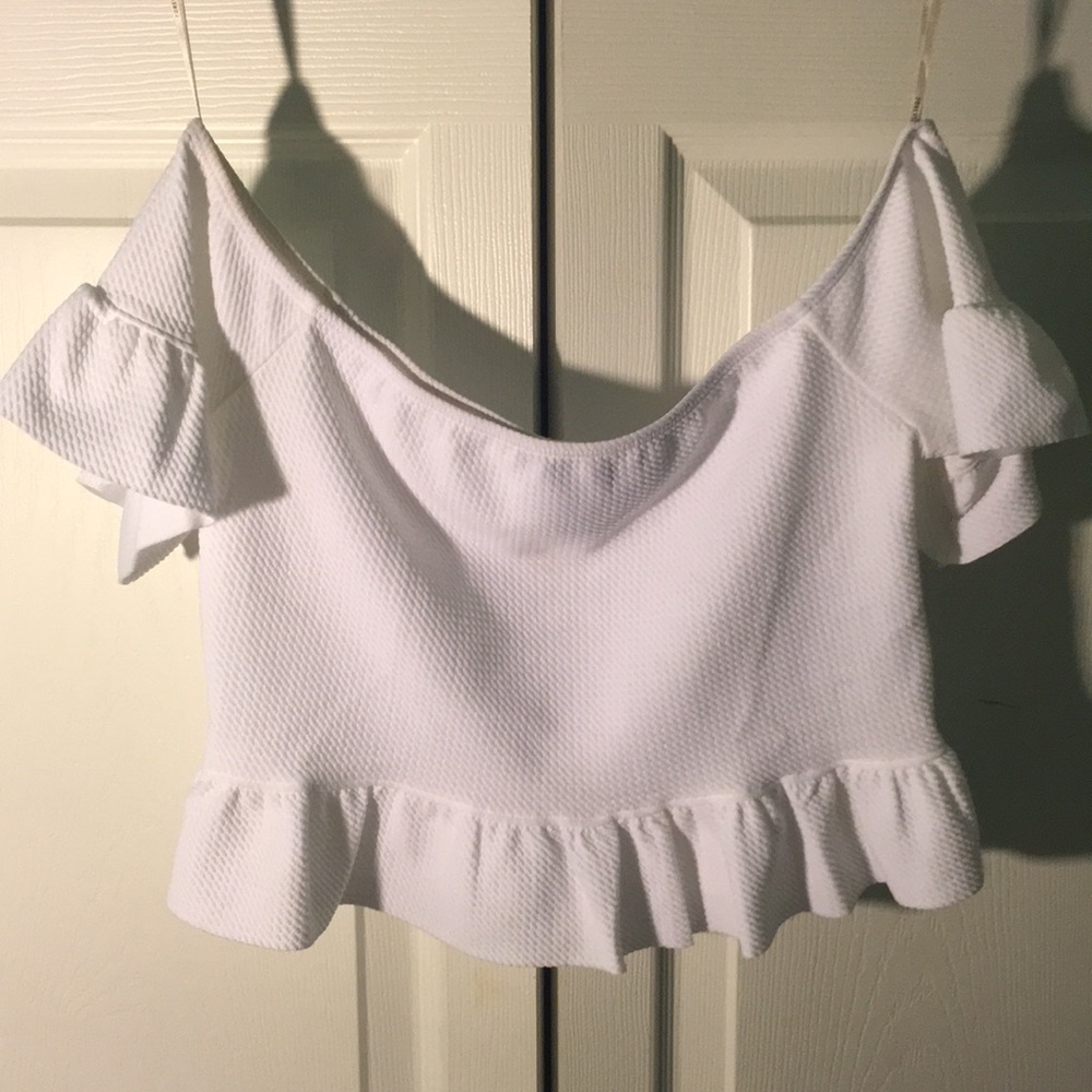 Baby doll type white crop top
